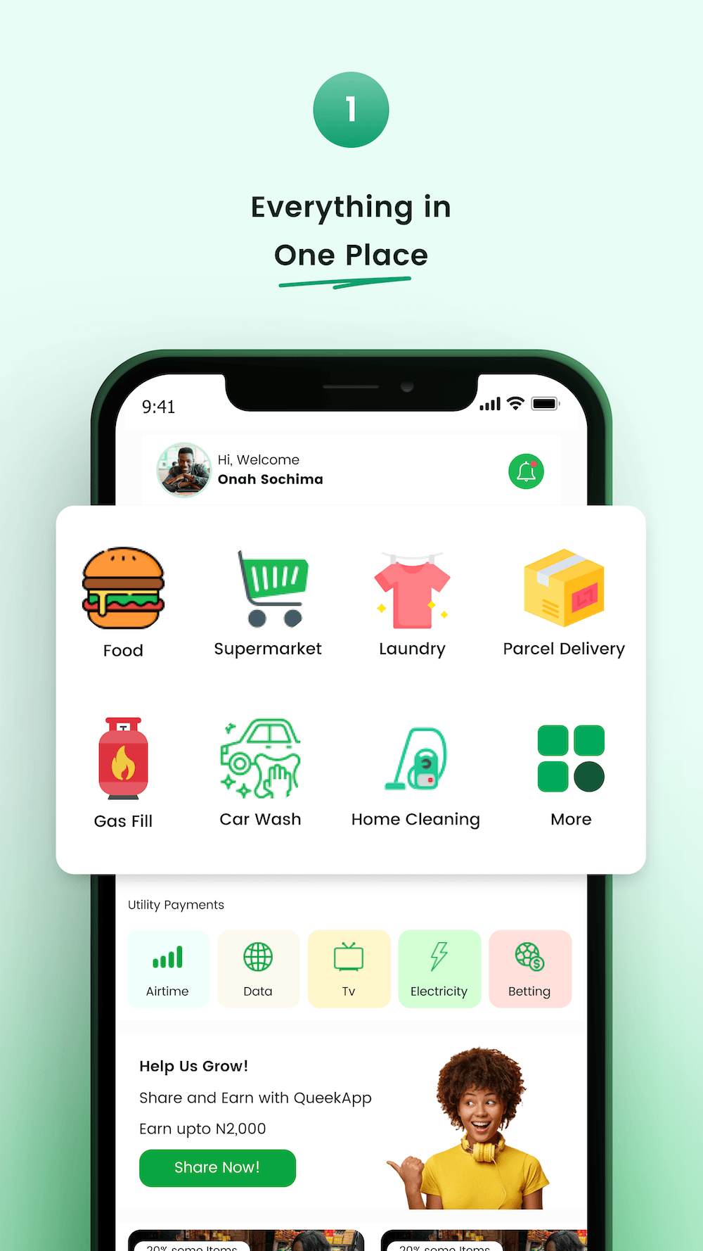 Queek Mobile App Interface