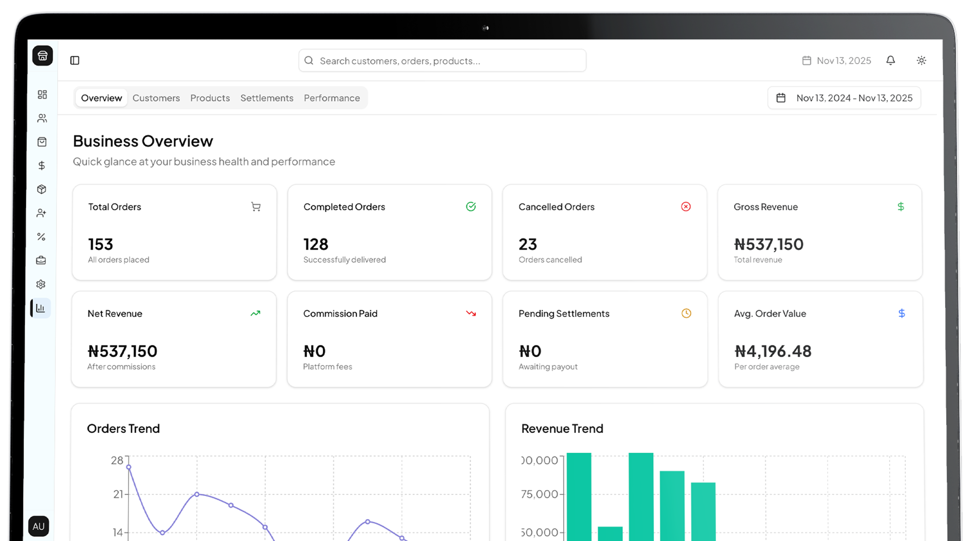 MerchantOS Dashboard
