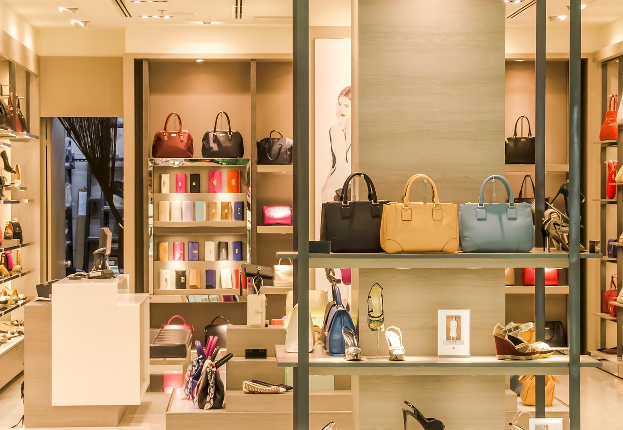 Branded fashion boutique storefront